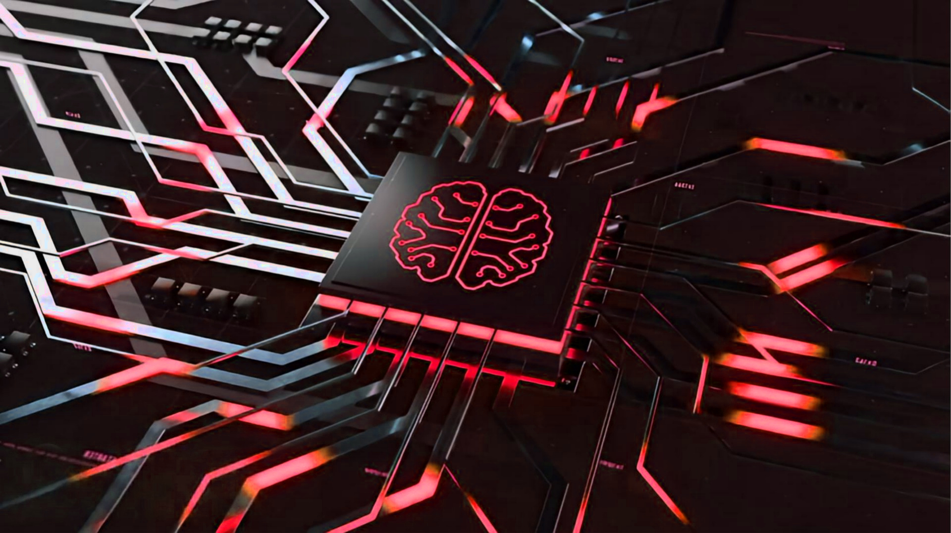 Mikrochip mit Abbildung Gehirn als Zeichen für Künstliche Intelligenz