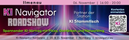 Banner KI-Navigator-Roadshow Tourstopp Ilmenau